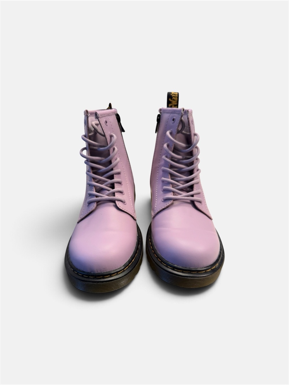 Dr. Martens Lilac Leather Lace-Up Combat Boots - Women's